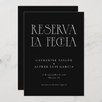 Reserva La Fecha Modern Black Spanish Wedding