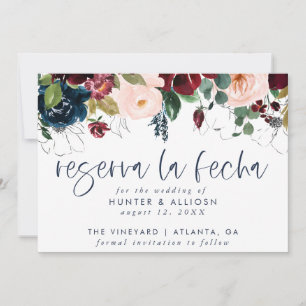 Reserva La Fecha Modern FloralInvitation Save The Save The Date