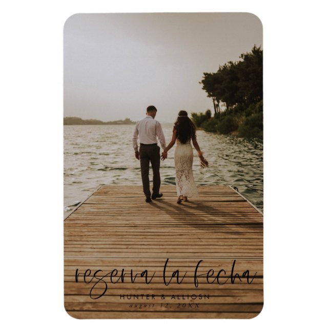 Reserva La Fecha Modern Photo Invitation Magnet (Vertical)