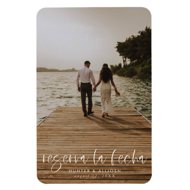 Reserva La Fecha Modern Photo Invitation Magnet (Vertical)