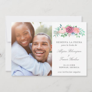 Reserva La Fecha Pink Floral Photo Spanish Save The Date