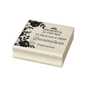 Reserva la Fecha Save the Date Spanish Quinceanera Rubber Stamp