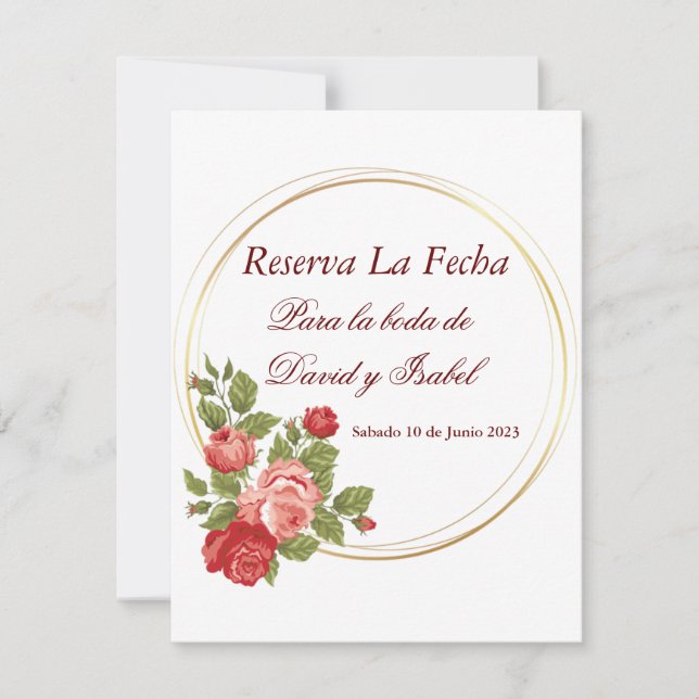 Reserva La Fecha (Spanish Save The Date) Save The Date (Front)