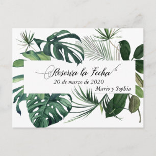 Reserva La Fecha Tropical Save The Date  Announcement Postcard