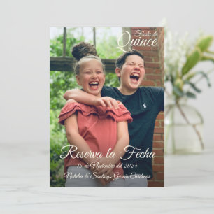 Reserva La Fecha Twins Fiesta de Quince Botanicals Save The Date