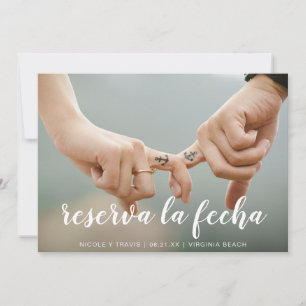 Reserva la Fecha White Handwriting Photo Spanish Save The Date