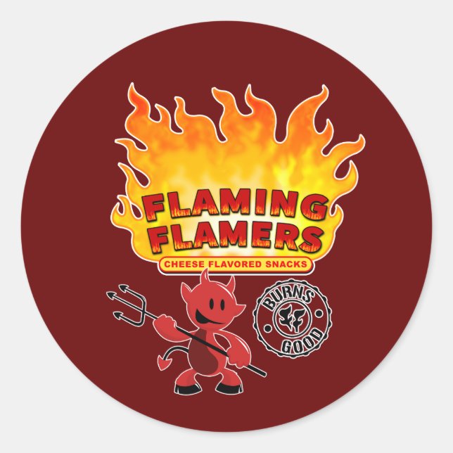 Reservation Dogs Flaming Flamers Logo Classic Round Sticker (Front)