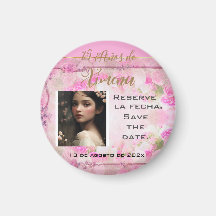 Reserve la fecha /Save the Date en Rosa y Oro 