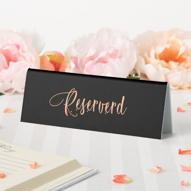 Reserved black rose gold script elegant (In SItu (Wedding))