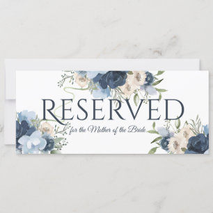 Reserved Blue Floral Invitation