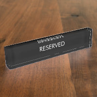 Reserved, custom name text black white elegant