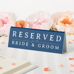 Reserved dark blue rose gold crown wedding sign