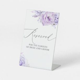 Reserved - Dusty Purple Floral Elegant Pedestal Sign