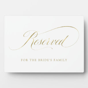 Reserved   Faux Gold Ornate Script Wedding Plaque