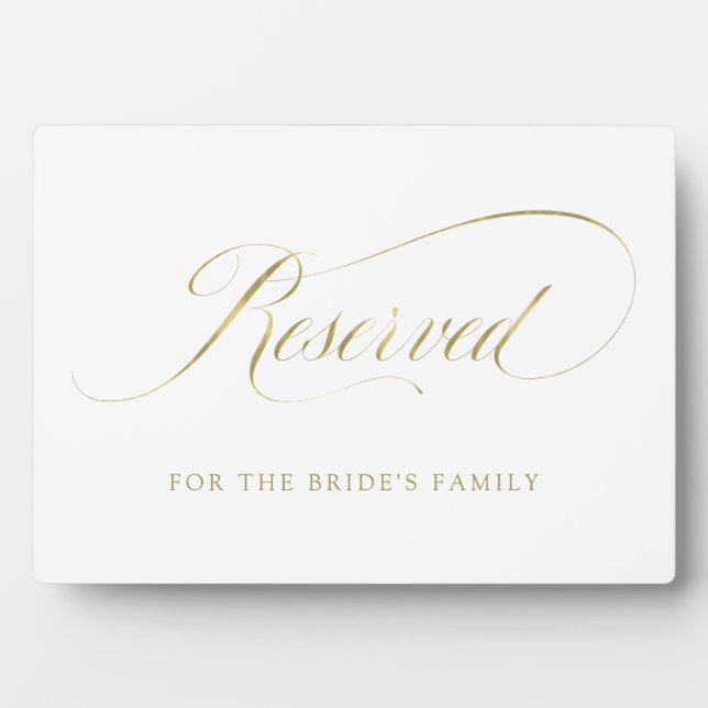 Reserved | Faux Gold Ornate Script Wedding Plaque (Front)