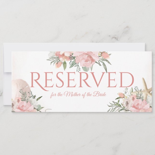 Reserved Floral Beach Invitation (Front)