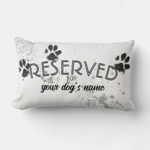 reserved for add your dog name on paw print design lumbar cushion