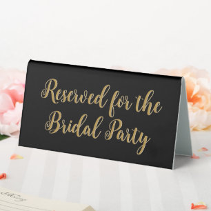 Reserved For Bridal Party Black Gold Calligraphy