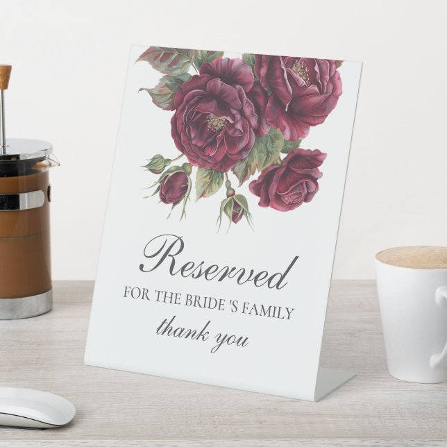  Reserved For Bride's Family Floral Table Sign (In SItu)