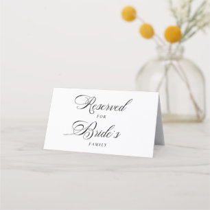 Reserved for Bride's Family Wedding sign Tent Card