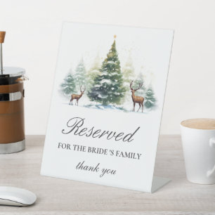 Reserved For Bride's Family Winter Table Sign