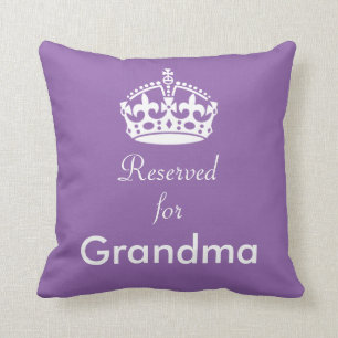 Reserved for Grandma (or any name) Crown Cushion