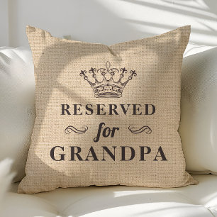 Reserved For Grandpa Funny Personalised Monogram Cushion