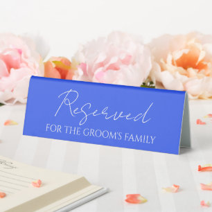 Reserved for Groom's Family Royal Blue Wedding