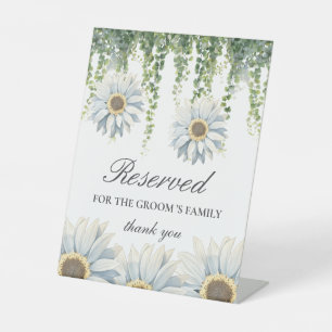 Reserved For Groom's Family Sunflower Table Sign