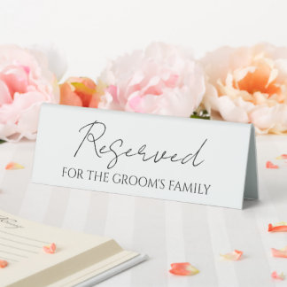 Reserved for Groom's Family White Wedding