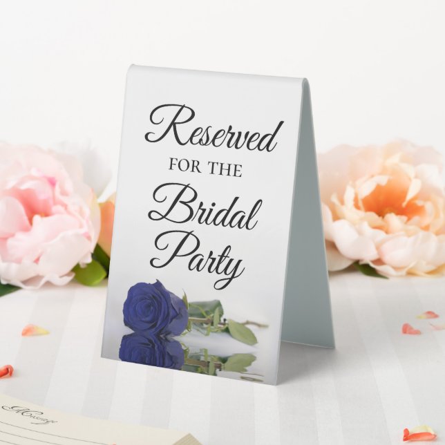 Reserved for the Bridal Party Chic Navy Blue Rose (In SItu (Wedding))