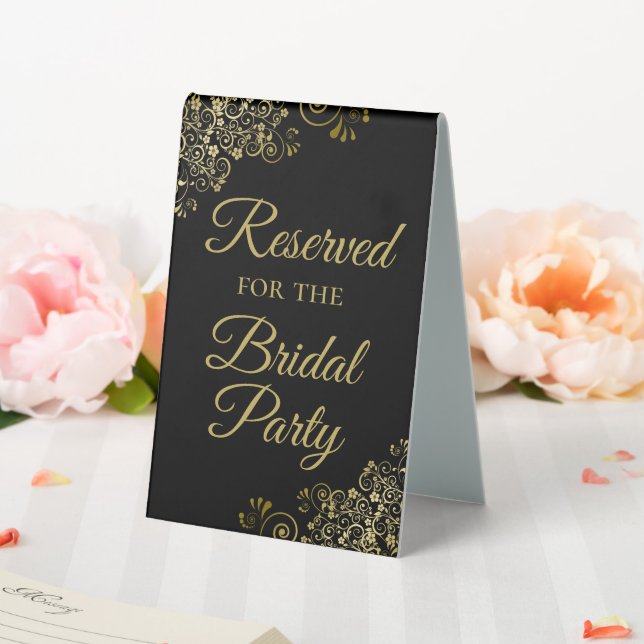 Reserved for the Bridal Party Elegant Black & Gold (In SItu (Wedding))