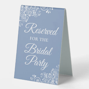 Reserved for the Bridal Party Elegant Dusty Blue