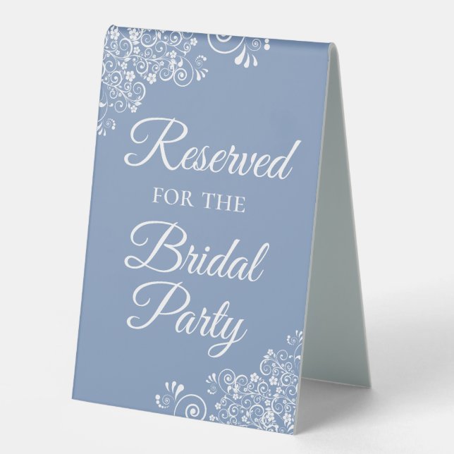 Reserved for the Bridal Party Elegant Dusty Blue (Front)