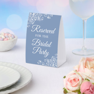 Reserved for the Bridal Party Elegant Dusty Blue