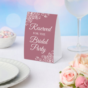 Reserved for the Bridal Party Elegant Dusty Rose