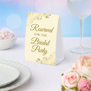 Reserved for the Bridal Party Elegant Gold & Cream