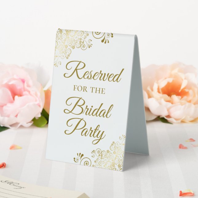 Reserved for the Bridal Party Elegant Gold & White (In SItu (Wedding))