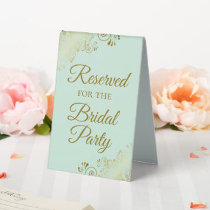 Reserved for the Bridal Party Elegant Mint & Gold