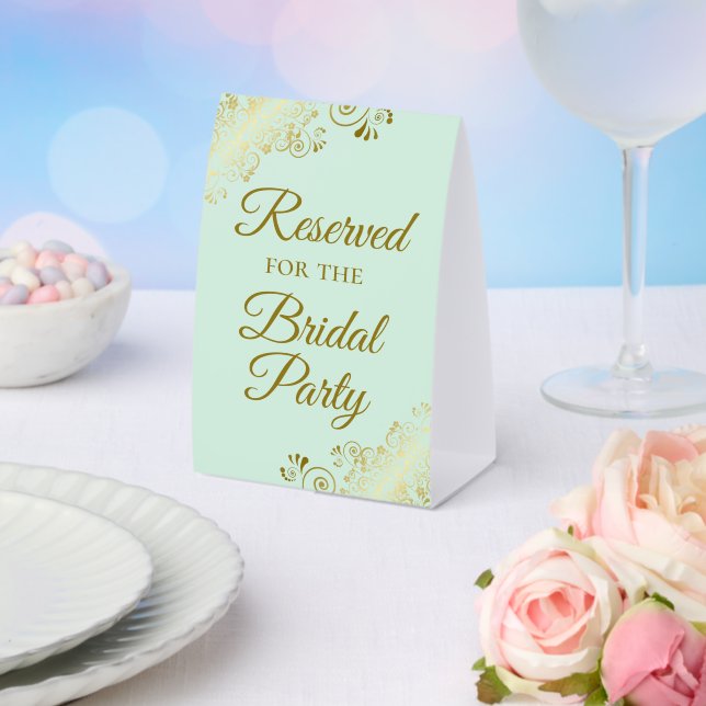 Reserved for the Bridal Party Elegant Mint & Gold (Insitu(Wedding))