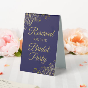 Reserved for the Bridal Party Elegant Navy & Gold