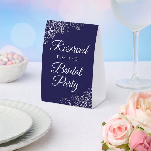 Reserved for the Bridal Party Elegant Navy Silver (Insitu(Wedding))