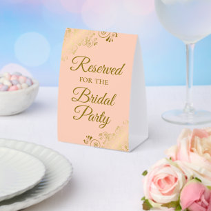 Reserved for the Bridal Party Elegant Peach & Gold