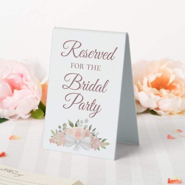 Reserved for the Bridal Party Elegant Pink Floral (In SItu (Wedding))