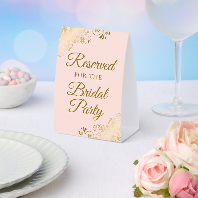 Reserved for the Bridal Party Elegant Pink & Gold (Insitu(Wedding))