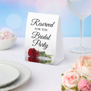Reserved for the Bridal Party Elegant Red Rose