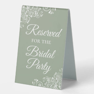 Reserved for the Bridal Party Elegant Sage Green