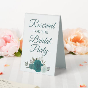 Reserved for the Bridal Party Elegant Teal Roses