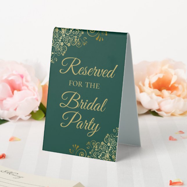 Reserved for the Bridal Party Emerald Green & Gold (In SItu (Wedding))
