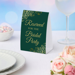 Reserved for the Bridal Party Emerald Green & Gold